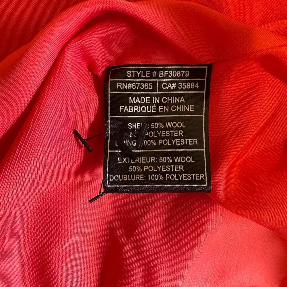 BB Dakota Catina Coral red wool blend coat, size small - Picture 10 of 10